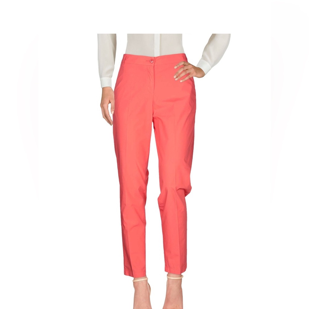 Emporio Armani Coral-Pink Straight Leg Trousers